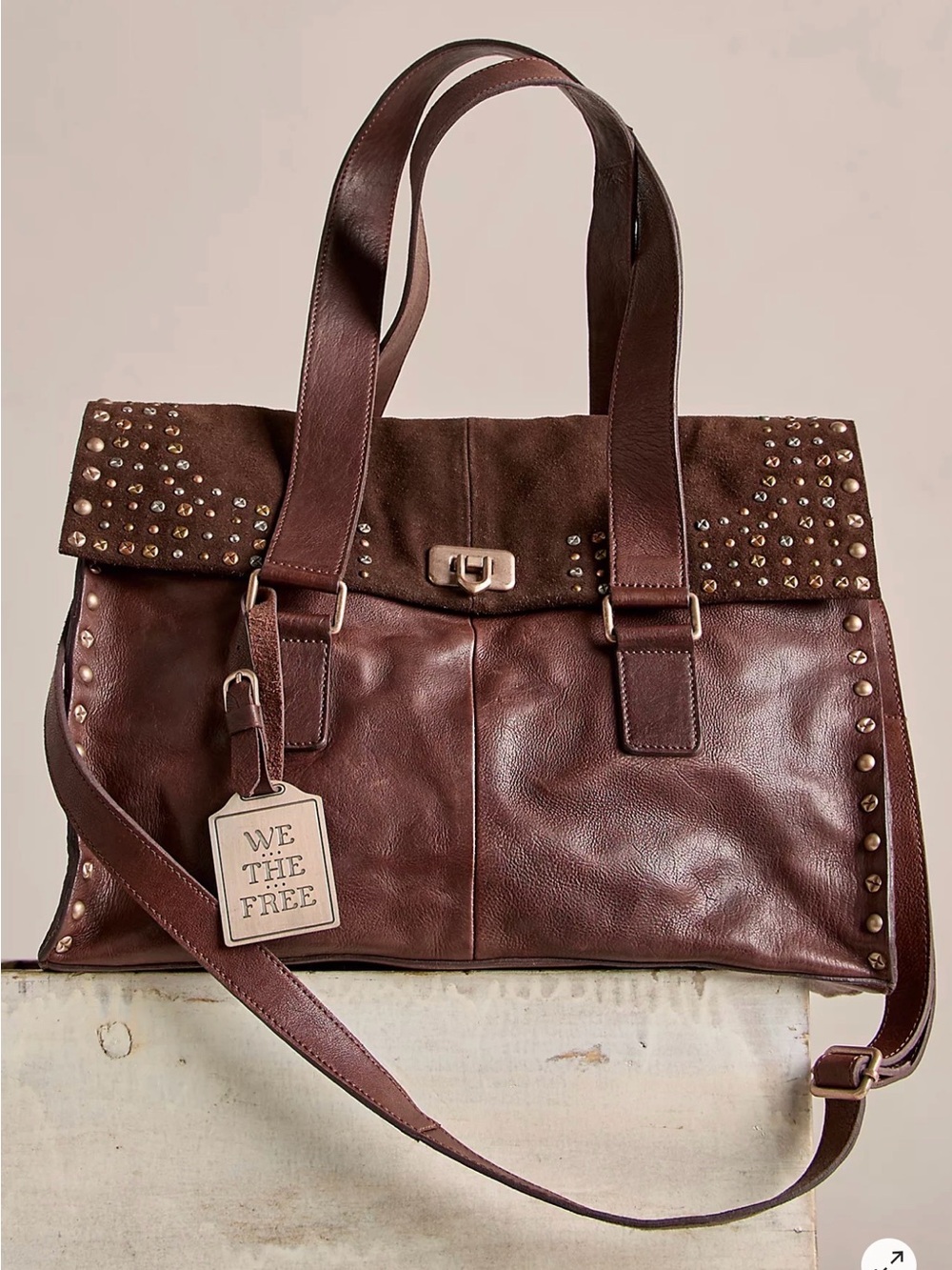 We The Free NWT Shay Studded 100% Leather Tote